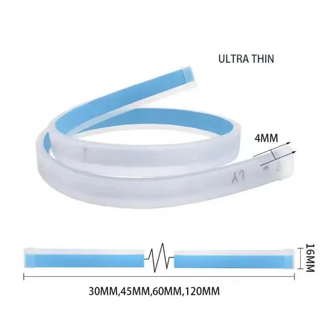 LED Wheel Light Strip 2-in-1 White Yellow for Bikes Cars