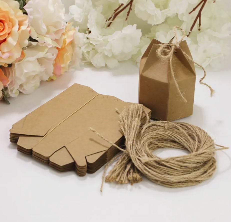 Brown Kraft Paper Gift Bags 15 Pcs for Birthday Party Decor