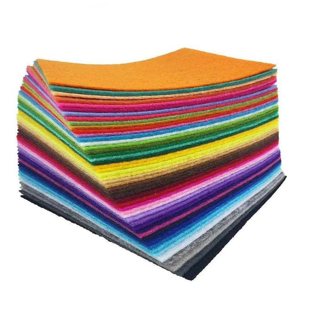 24pcs Colorful Polyester Felt Sheets 4x4" Craft Kit