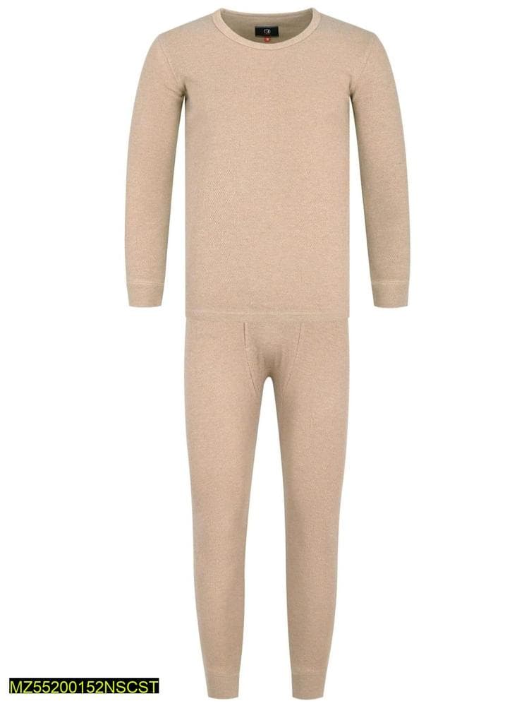 Men's Fleece Thermal Suit Beige Standard Size