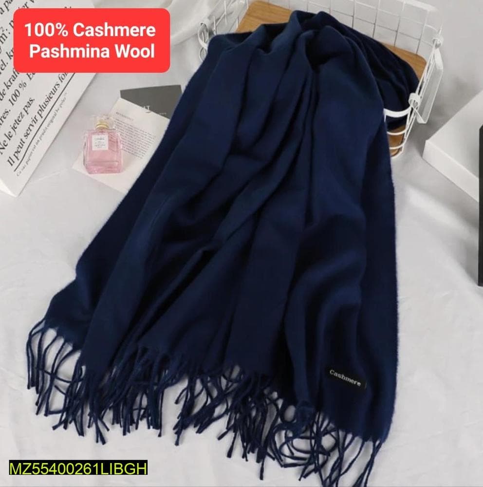 Premium Cashmere Shawl Navy Blue Winter Warm Elegant