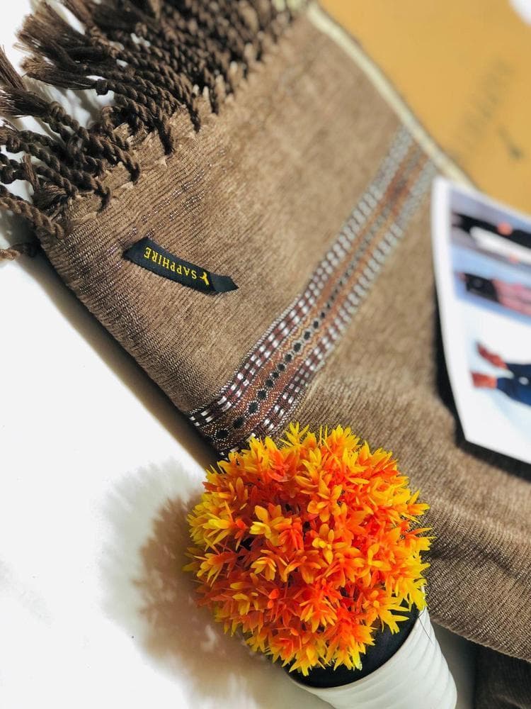 Light Brown Velvet Shawl for Men Winter Party Wear