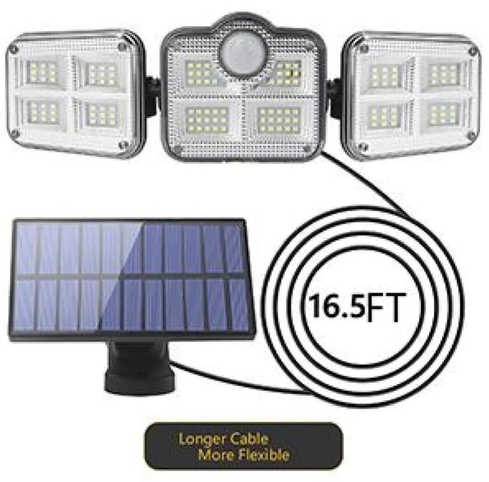 Solar Motion Sensor Outdoor Wall Light 270deg ABS