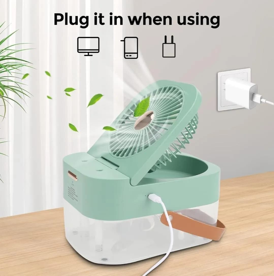 Remote Control Desk Fan with Mist & Warm Air