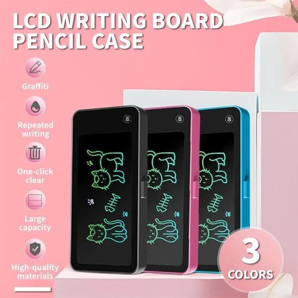 LCD Writing Tablet Pencil Box for Kids in 3 Colors