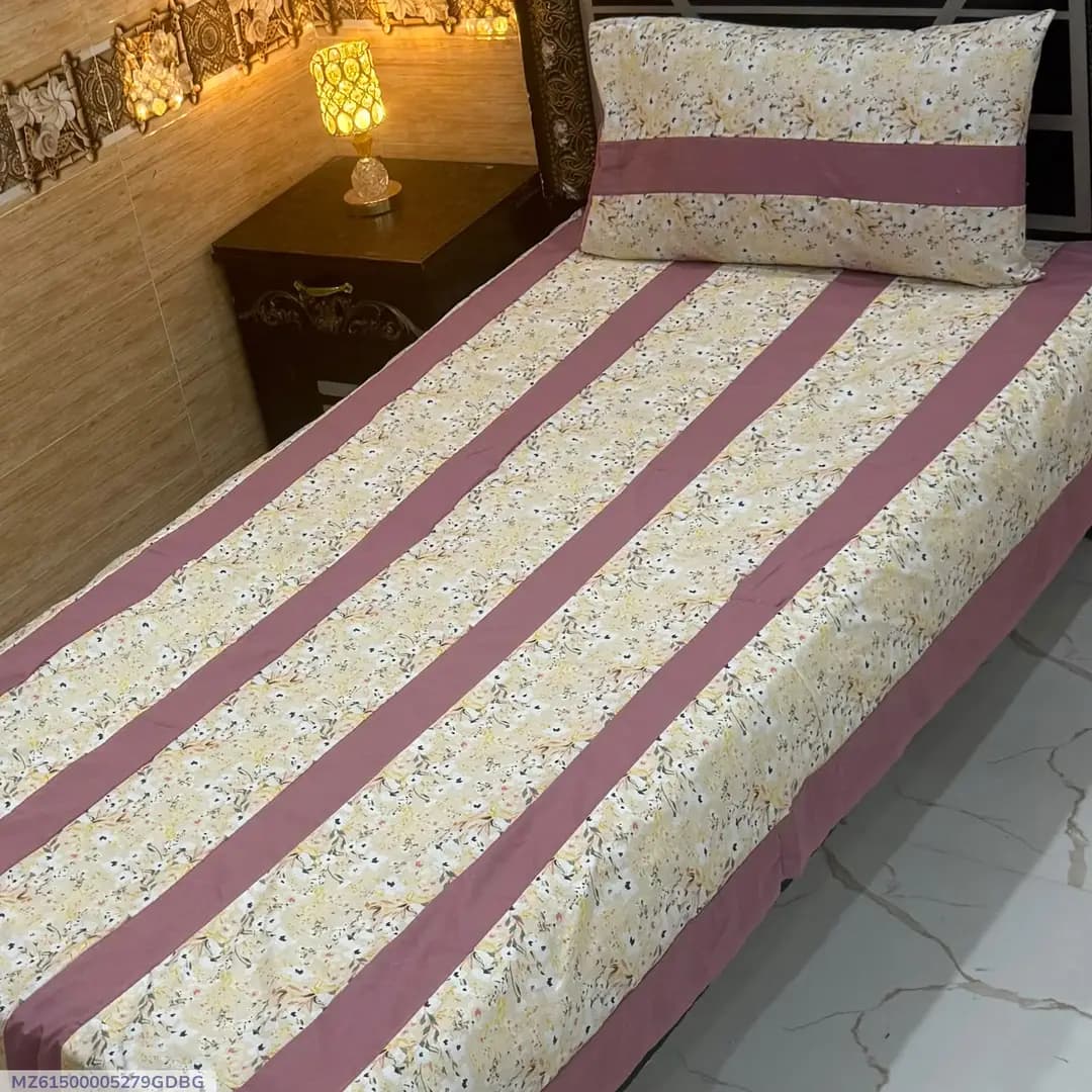 2 Pcs Cotton Patchwork Single Bedsheet