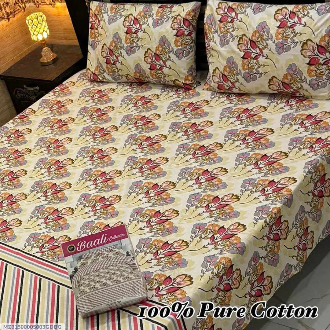 100% Pure Cotton Floral Bedsheet Set