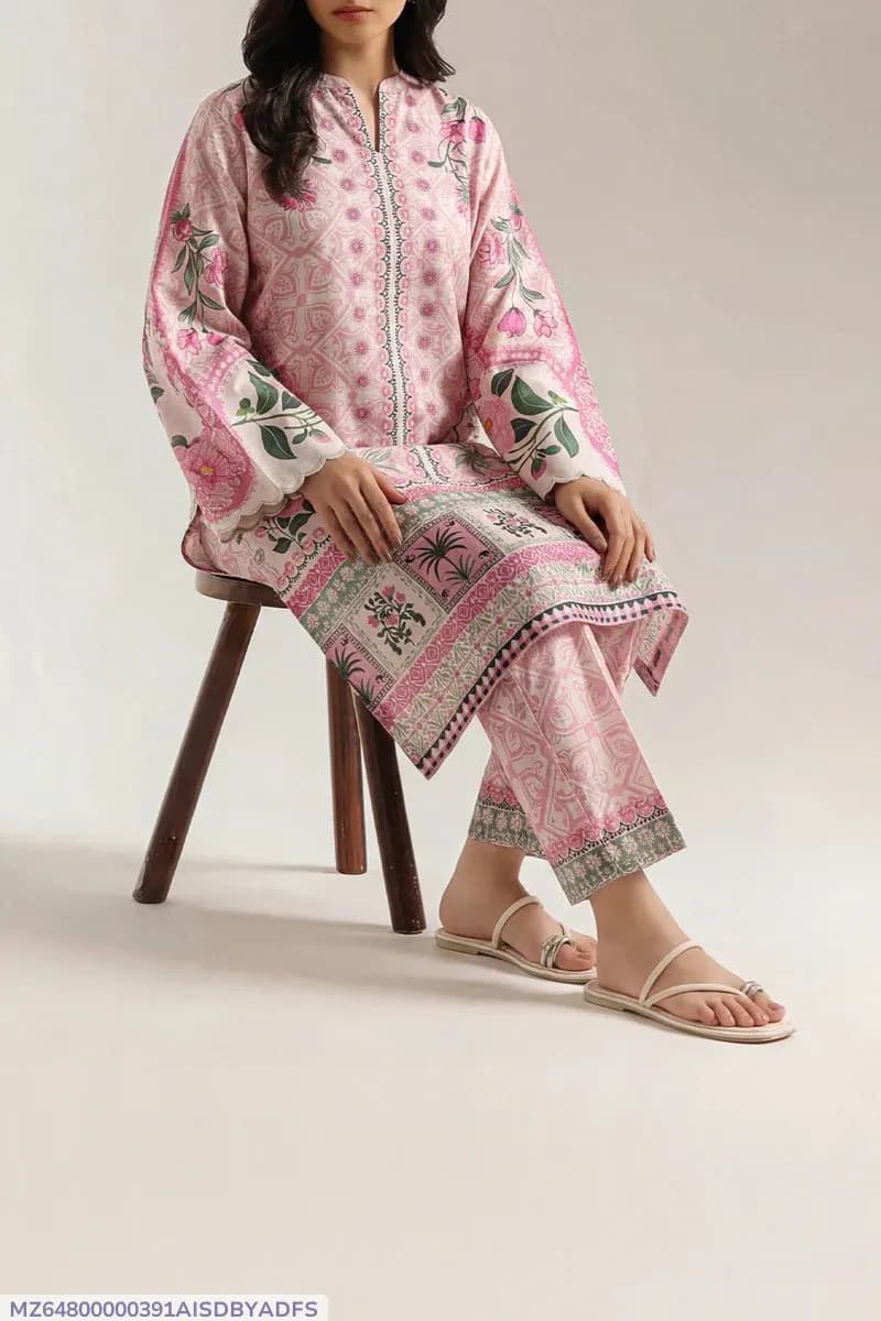 Pink Digital Print Lawn 2-Piece Kurta Set