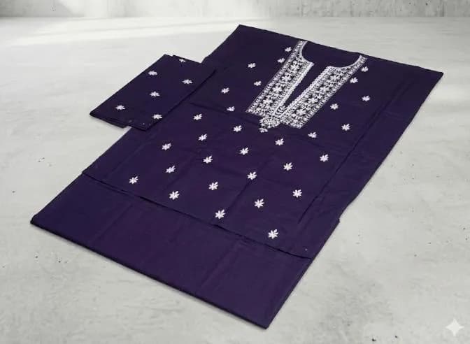 2 Pcs Women's Unstitched Embroidered Suit