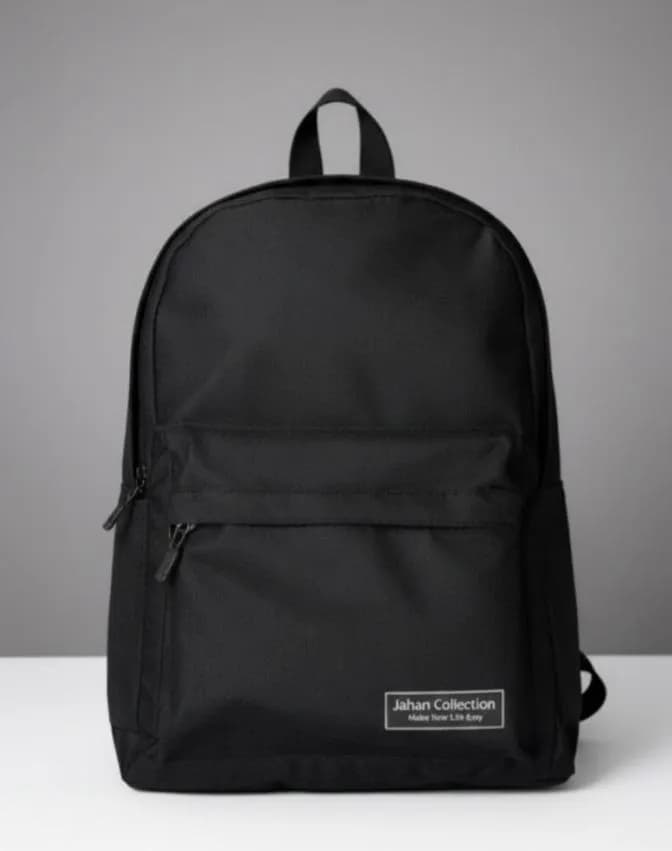 Black Nylon Laptop Backpack 17x12x6"