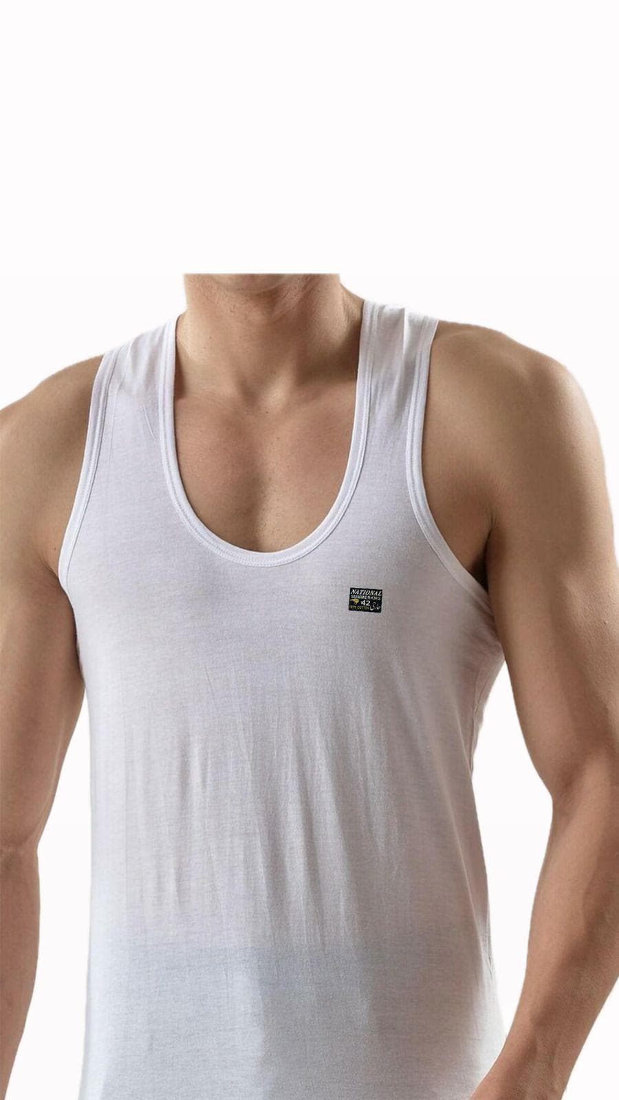 Premium Cotton Undershirt White Pack of 3 Medium Large