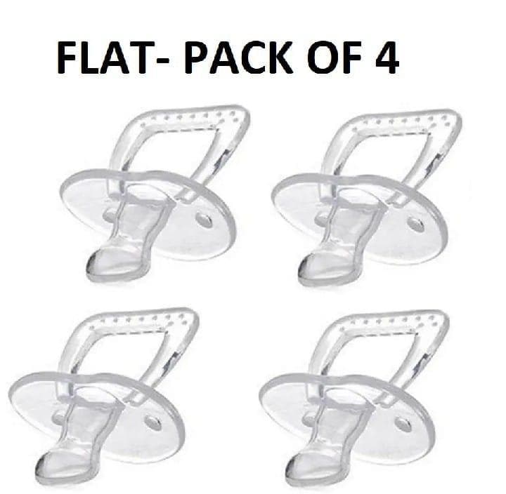 Premium Silicone Flat Pacifiers Pack of 4 White