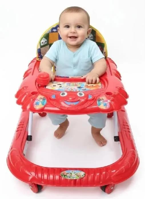 Premium 6-Wheel Baby Walker with Iron Frame & 5-Step Height Adjustment