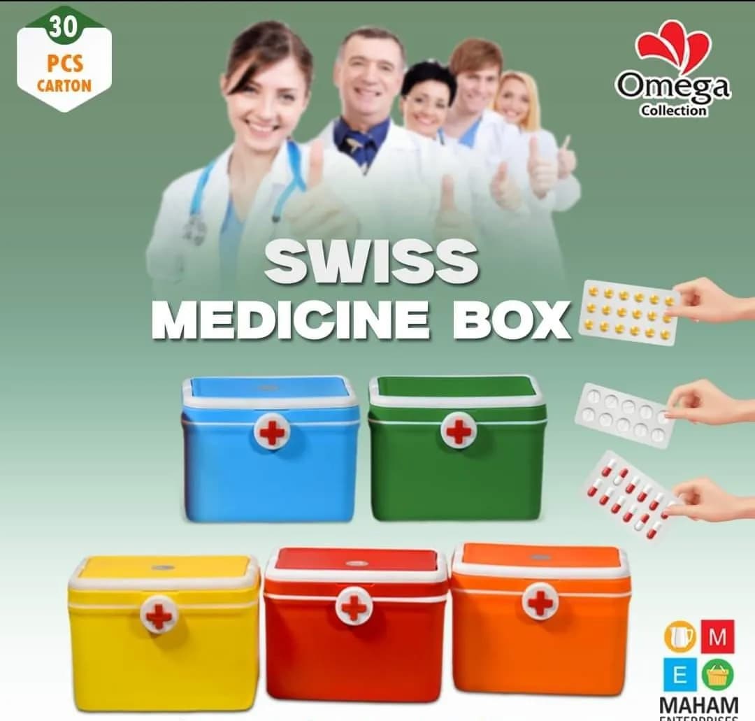 Swiss Style Medicine Box Orange Blue 30Pcs