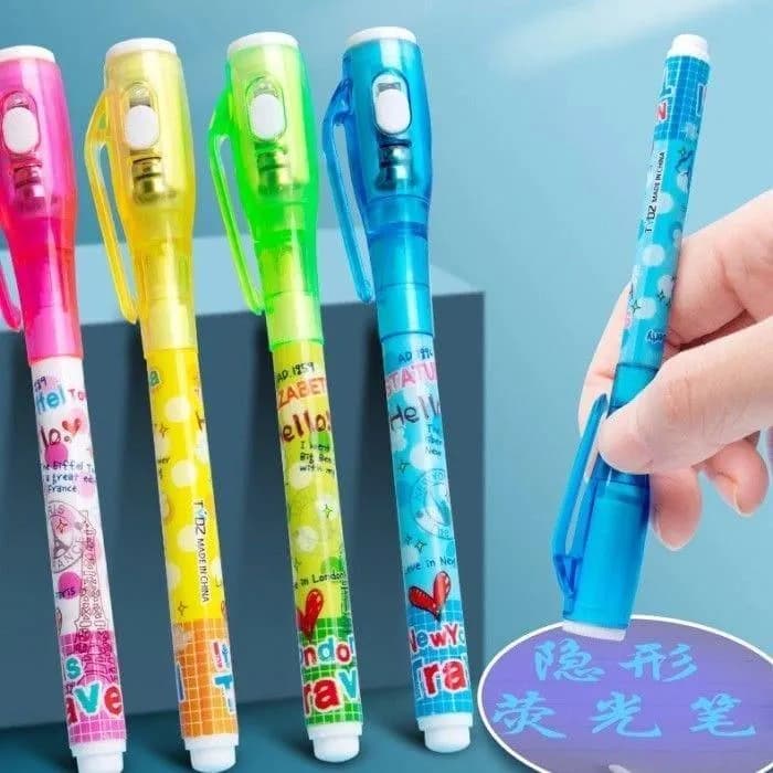 Invisible Fluorescent Pen Set 2 Pcs Multicolor Gel