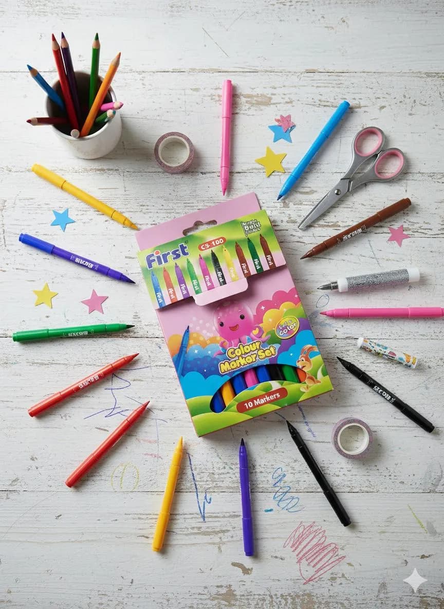 10-Marker Art Set for Kids Eid Party Decor