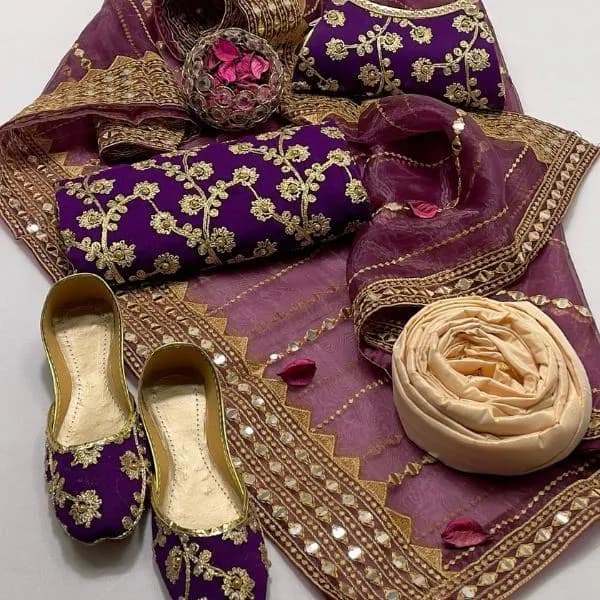 3 Pcs Women's Unstitched Embroidered Suit