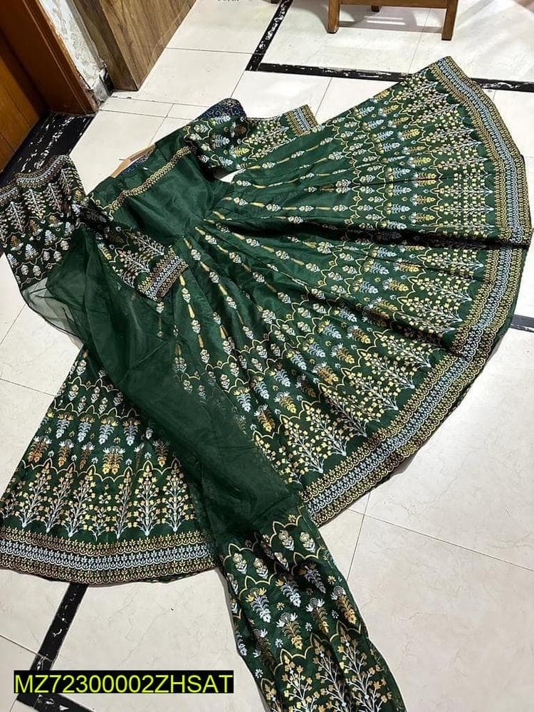 Premium Katan Silk Floral Embroidered Set for Weddings