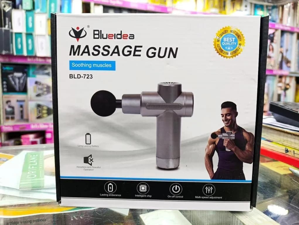 Blue Idea Professional Massager Gun Blue Mini Adjustable Speed