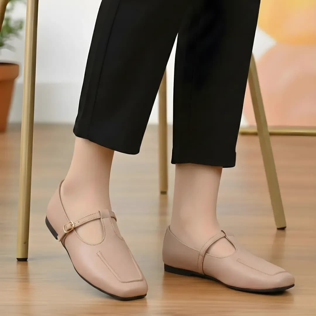 Women's Pink Rexine Loafers Formal Casual Shoes