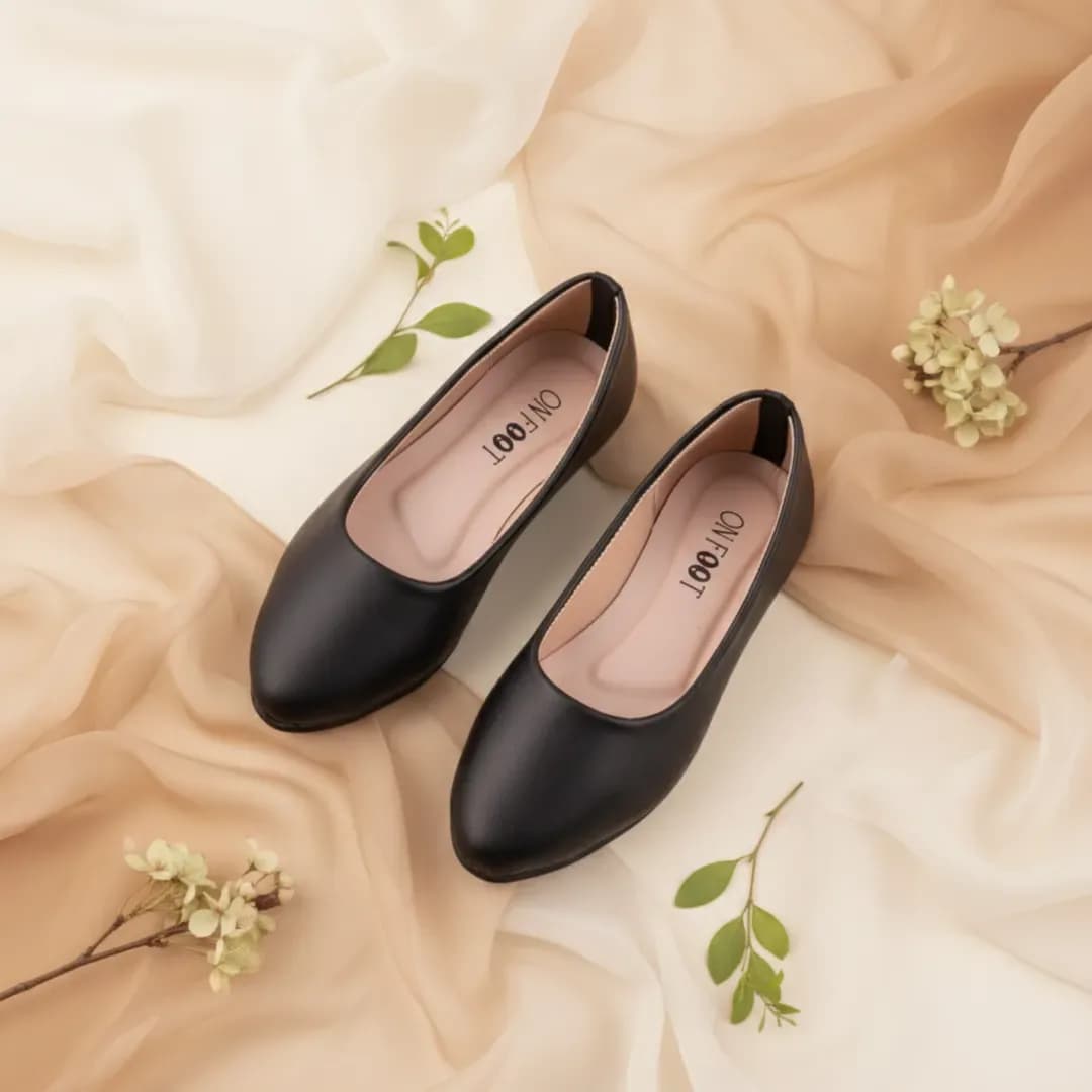 Black Flat Slip-On Shoes for Women