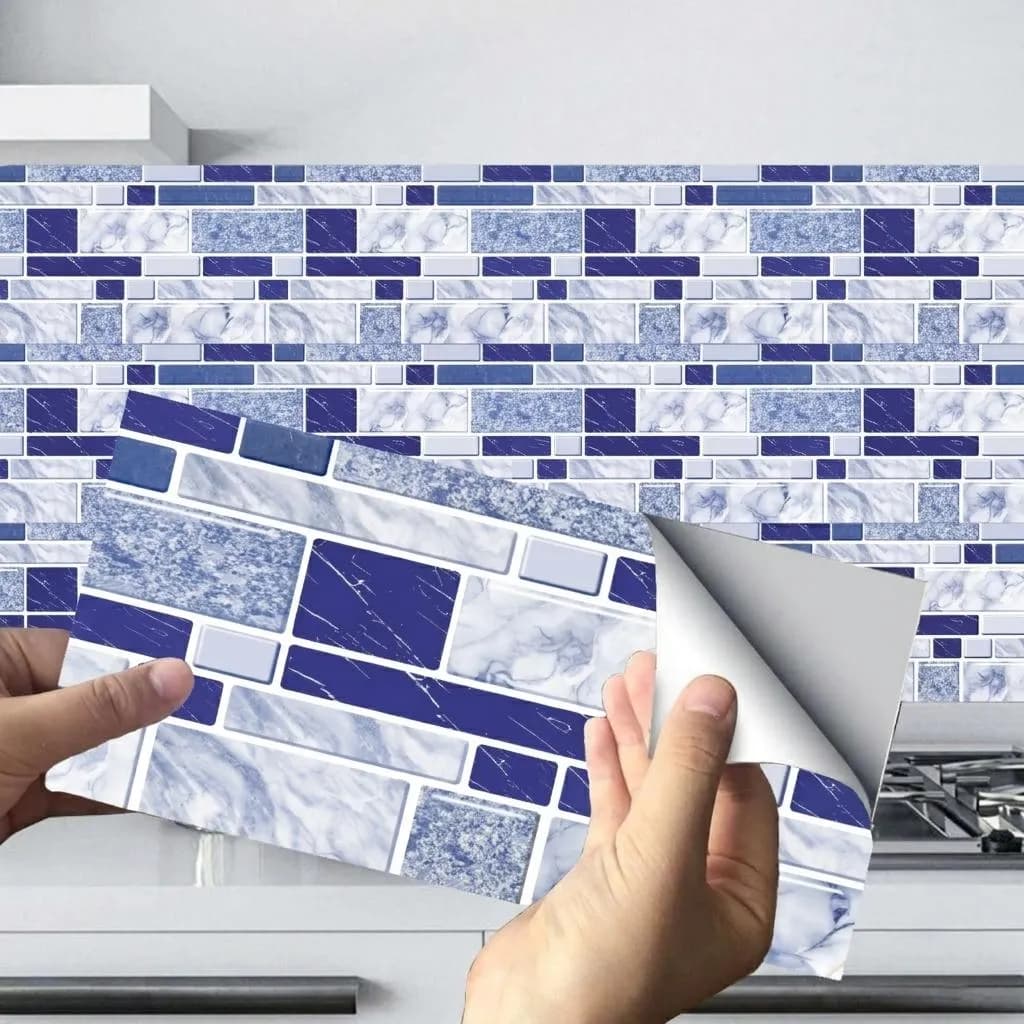 Blue Marble Wall Sticker 100 Pcs Easy Install