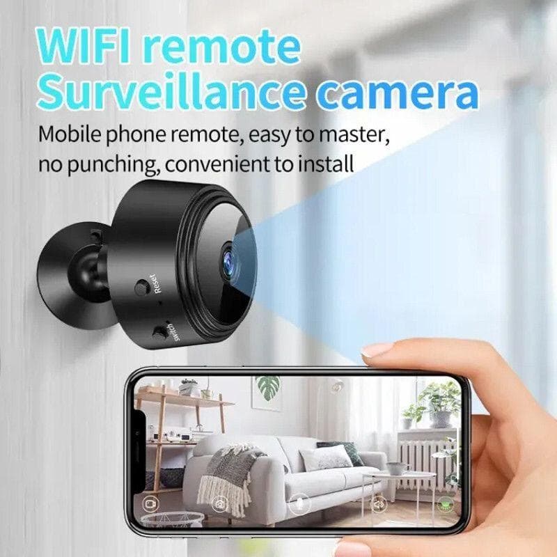 Mini Black WiFi Remote Camera for Home Office with Remote Control