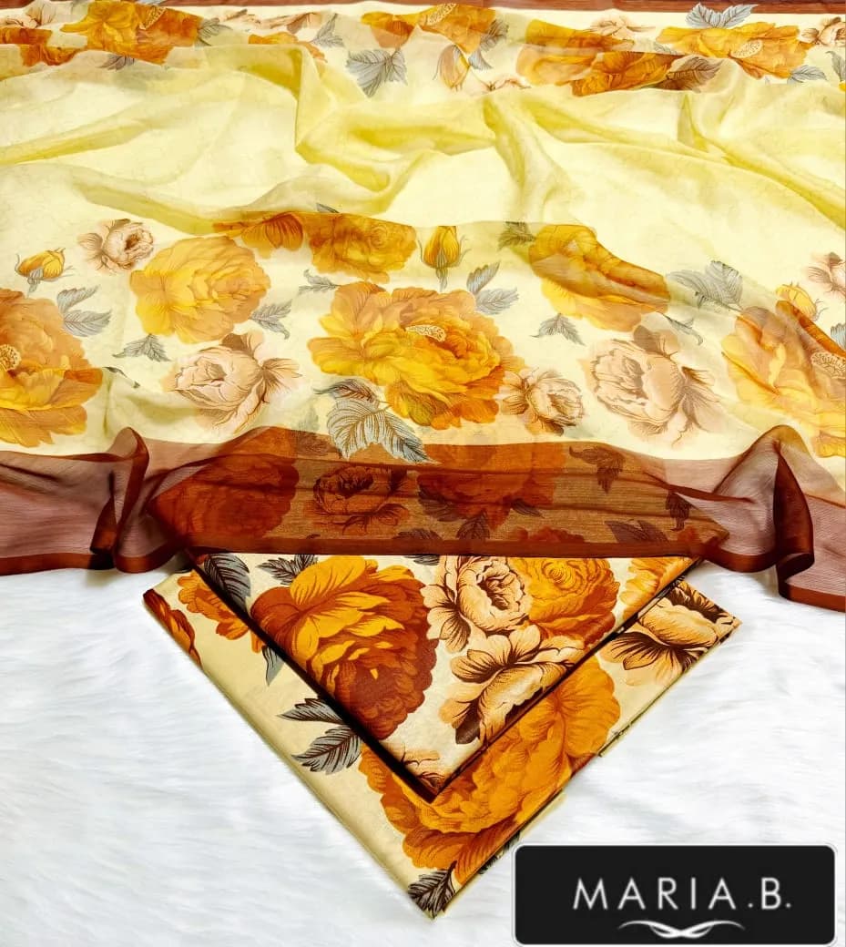 Women's 3-Piece Yellow Lawn Suit Bakra Eid
