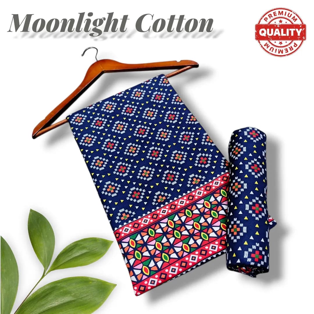 Blue Printed 2-Piece Polo Cotton Kurta Set