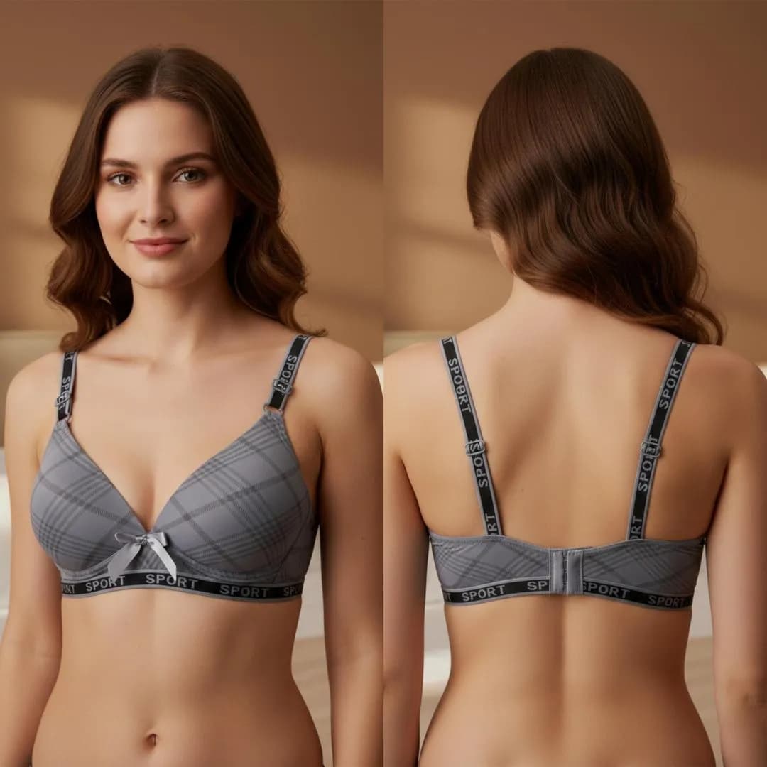 Malai Padded Bra Grey Lightweight Breathable