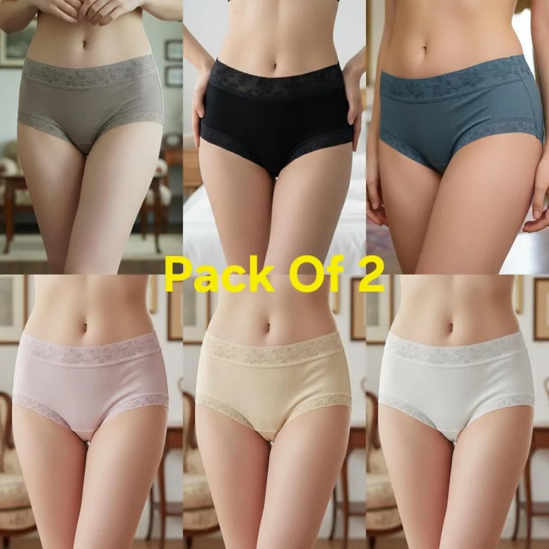 Silk Lace Briefs Pack of 2 Multicolor