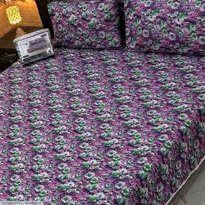 Vibrant 3 Pcs 7D Digital Micro Cotton Printed Double Bedsheet