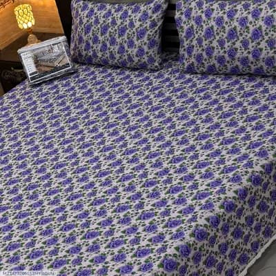 Vibrant 3 Pcs 7D Digital Micro Cotton Printed Double Bedsheet