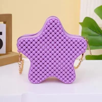 Purple Star Crossbody Bag for Girls with Chain Strap