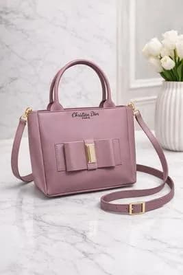 Purple Leather Shoulder Bag for Women 7x9 Inches