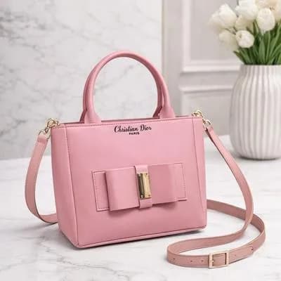 Pink Leather Shoulder Bag for Women