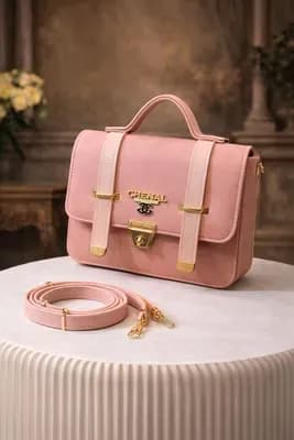 Pink Leather Shoulder Bag for Women