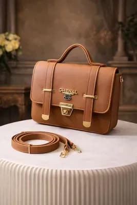 Mustard Leather Shoulder Bag for Women