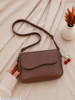 Brown Leather Shoulder Bag for Women - 3cm Design