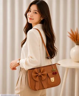 Women's Leather Plain Shoulder Bag