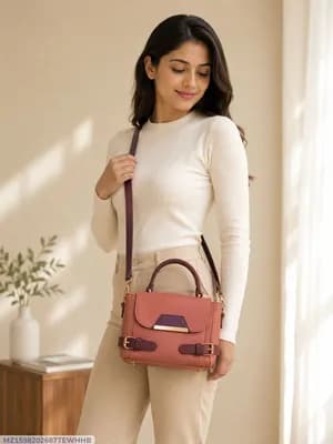 Women's Leather Plain Shoulder Bag