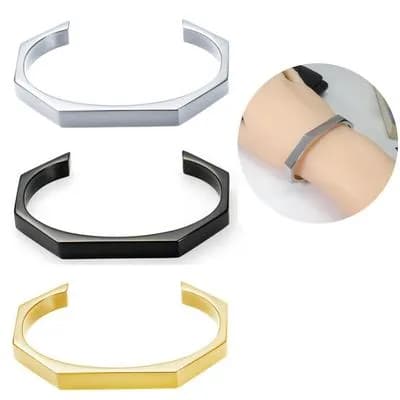 Stainless Steel Hand Chain for Men Women Silver Black Gold