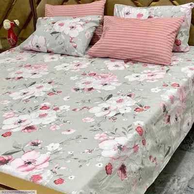 5 Pcs Cotton Printed Double Bedsheet