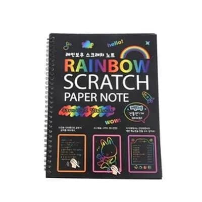 Rainbow Scratch Paper Note Pad 26x19cm Scratch Surface