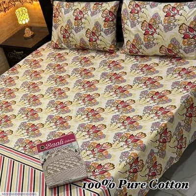100% Pure Cotton Floral Bedsheet Set