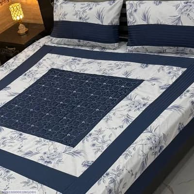 3 Pcs Cotton Sotton Patchwork Double Bedsheet