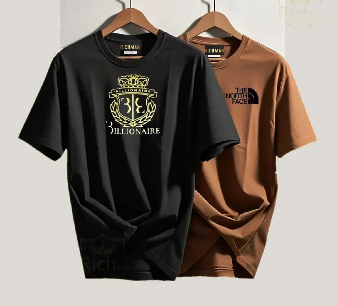 Men 35th Millennium Crown T-Shirt Black Brown Set