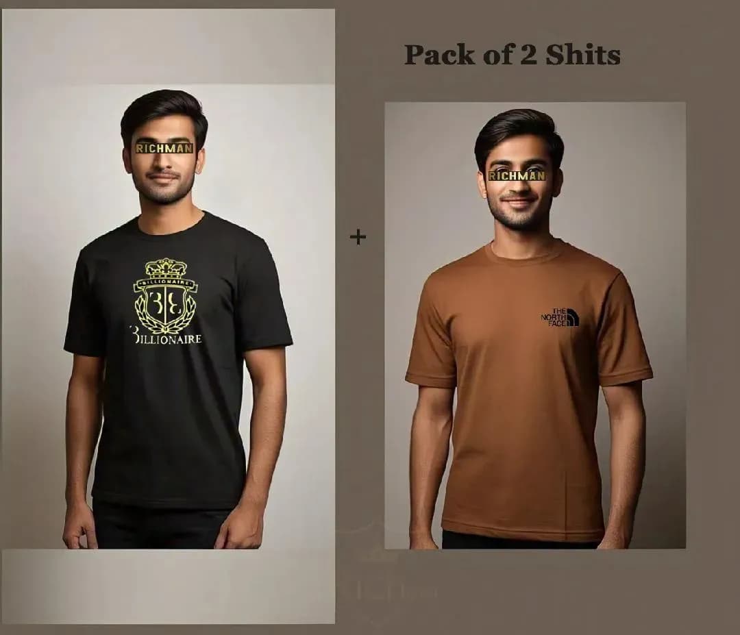 Men 35th Millennium Crown T-Shirt Black Brown Set