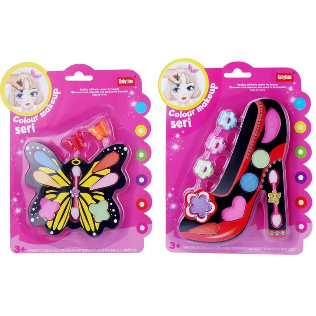 Kids Colorful Makeup Kit Butterfly Shoe Set Multicolor