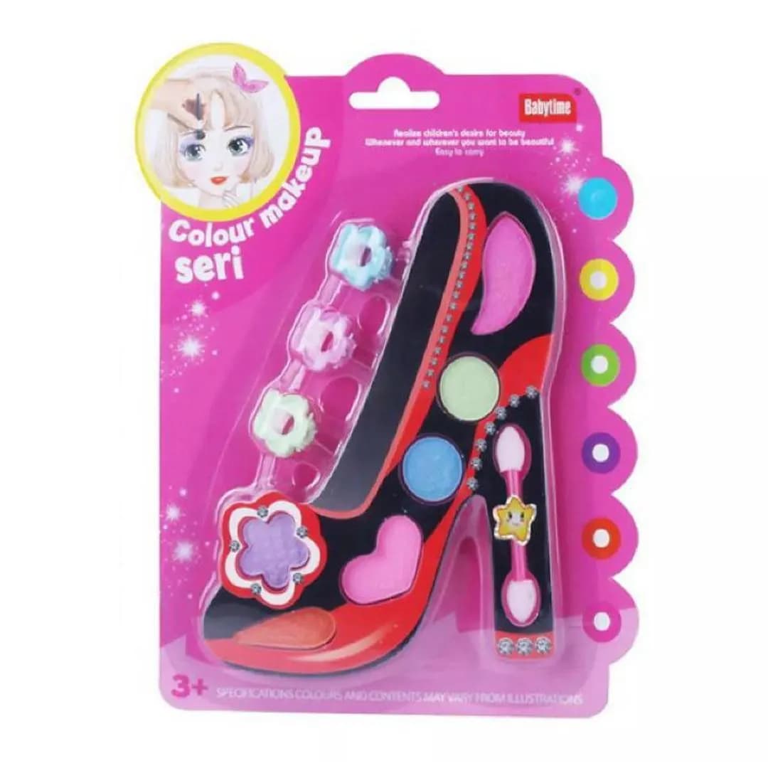 Kids Colorful Makeup Kit Butterfly Shoe Set Multicolor